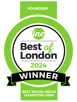 Foundery is the winner of London Inc's Best of London 2024. for best social media marketing firm