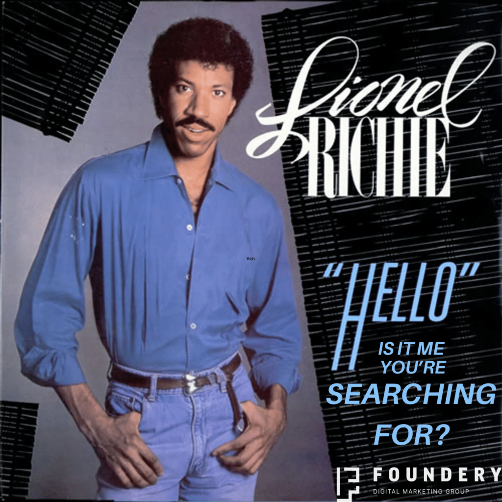 Lionel Richie cover art for song Hello.