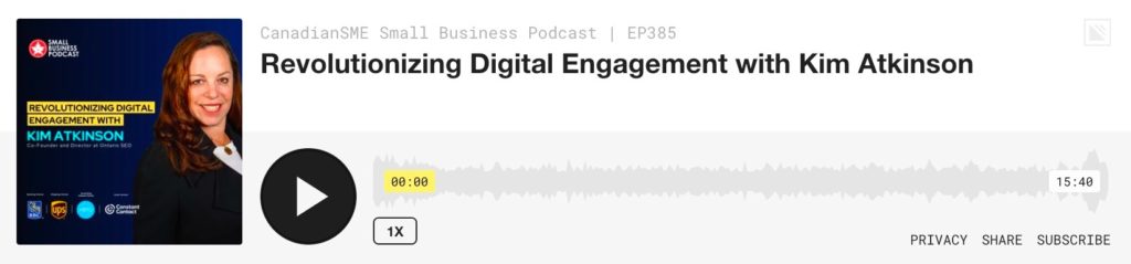 Kim Atkinson from Foundery discussing Digital Engagement on the Small Business Podcast.