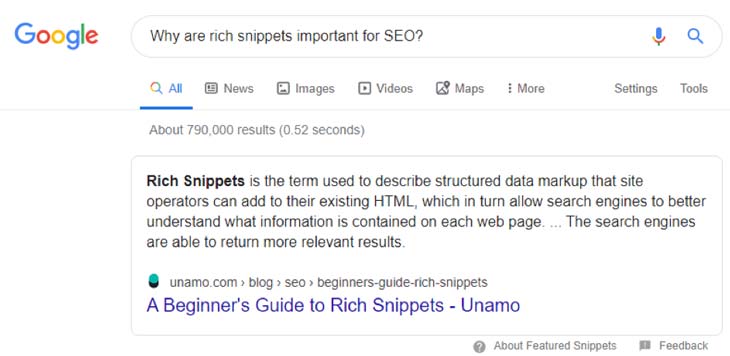 Featured Snippet on the Google Search Engine Results Page